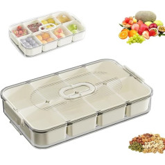 Baymate uzkodu plate ar 8 nodalījumiem, uzkodu trauks ar caurspīdīgu vāku, plastmasas augļu plate, uzglabāšanas kaste, sprādzes dizains, sastāvdaļu uzglabāšanas kaste