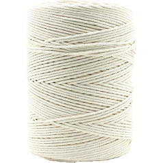 AILINDA 3 mm makrame kokvilnas aukla 4 šķipsnas vītā mīksta dabīgā kokvilnas aukla bohēmas makrame sienas piekaramais augu pakaramais DIY amatniecība adīšana tamborēšana Metāla dzija Kokvilnas dzija 3 mm x 500 m