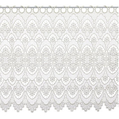 Plauener Spitze by Modespitze, Store Bistro tīkla aizkars ar rokturi, augstas kvalitātes izšuvumi, augstums 60 cm, platums 144 cm, krēma krāsā