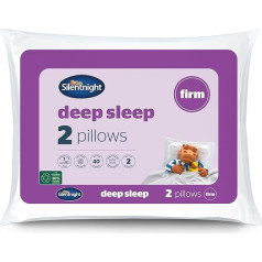 Silentnight Deep Sleep Firm Pillows 2 Pack - stingras atbalsta spilveni sānu miega piekritējiem ar šķiedru kodolu stingram atbalstam Ērts gultas spilvens - atbalsta un hipoalerģisks - 2 Pack - Standard Size