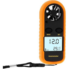 Smgda rokas anemometrs Digitālais vēja ātruma mērītājs Mini LCD displejs Anemometrs ar aizsargvāciņu, kas paredzēts lidojošiem pūķiem / meteoroloģijai / makšķerēšanai ar MAX/MIN/AVG gaisa ātrumu