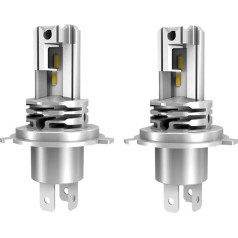 Halogēnās halogēnās auto lampas H4, 55W 400% Helligkeit als Halogenlampas11000LM 6500K Kaltes Weiß,1:1 Mini-Größe, 2 Stück
