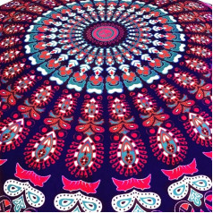 JJ. Aksesuāri Ģeometrisks spilvena pārvalks 80 x 80 cm apaļš Mandala grīdas spilvena pārvalks Bohēmisks meditācijas spilvena pārvalks Osmaņa pārvalks Taburete roku darbs (spilvens nav iekļauts)