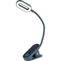 moses. libri_x Clip Light Touch Blue, aptumšojama lasīšanas gaisma ar pieskāriena funkciju, uzlādējama gaisma ar 3 līmeņu reostatslēgšanas funkciju
