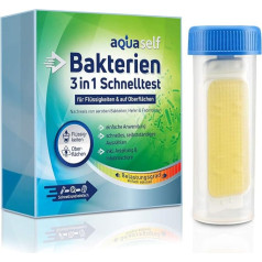 aquaself Baktēriju tests ūdenim - 1 ātrais tests - 3-in-1 baktēriju, rauga un sēnīšu tests šķidrumiem un virsmām