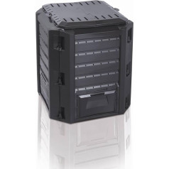 Compogreen Kompostētājs 380 litru ietilpības ar divām atverēm uzpildīšanai un izņemšanai - melns