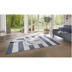 NORTHRUGS Gandara paklājs iekštelpām un ārpus telpām 200 x 290 cm - divpusējs paklājs, izturīgs pret laikapstākļiem Moderns dizains ar enkura motīvu Balkona terase, dārzs, ziemas dārzs, ziemas dārzs, dzīvojamā istaba, ūdensizturīgs pakl