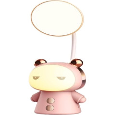 XJGQQQ Schreibtisch Lampe Kreative Wiederaufladbare Schreibtischlampe, Cartoon-Augenschutz-Schreibtischlampe, Lernen, Lesen, Schreibtischlampe, Nachtlicht Energiesparlampe(Pink)