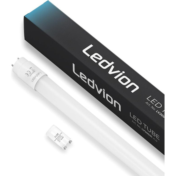 Ledvion Pack of 10 LED Tube 120 cm 12 W LED neona fluorescējošās spuldzes 4000 K 1920 lūmenu augstas efektivitātes lampas Silti balta griestu gaisma Homogēna gaisma