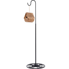 Blulu 86-140cm regulējams melns dzelzs ganu āķis iekštelpu āra ganu āķa statīvs ar pamatni kāzu pasākumam un mājai (Classic)