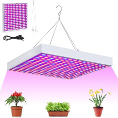 SUBTLETY 45 W LED augu lampas panelis ar 225 LED diodēm sarkanā un zilā pilna spektra augu gaismas kulons ar 150 cm kabeļa pieauguma lampu telpaugiem Dārzeņi Ziedi Ziedi