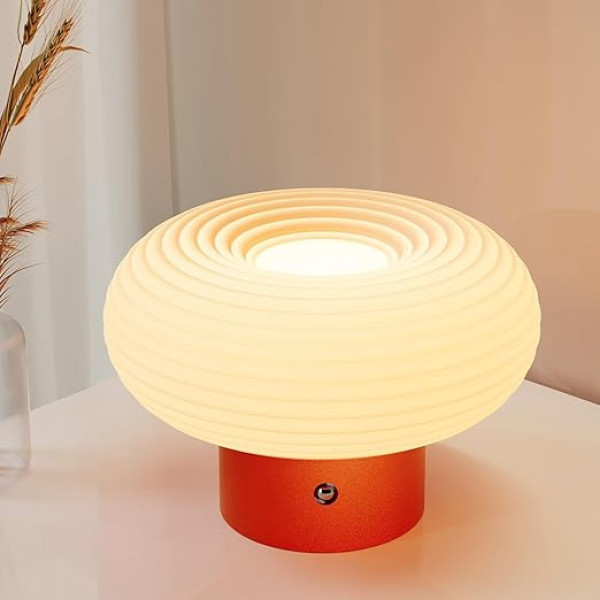 FANHAO nakts lampa ar pieskārienu un 3 krāsām, 4000 mAh bezvadu uzlādējama sēņu lampa guļamistabai, viesistabai, naktsgaldiņam, moderna galda lampa, nakts lampa mājas dekoram un dāvanām