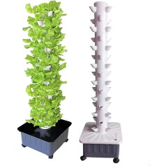 PTSZNGS Hydroponics Tower Aquaponics Growing Systems 45 caurumi Aeroponics Grow Kit 15 Tier Herb ar mitrināšanas sūkni