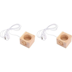 Uonlytech Pack of 2 Ball Holders Standing Beige Art Art Lighting Storage Home For Light Use Display LED Illuminated Base Lights Resin Support