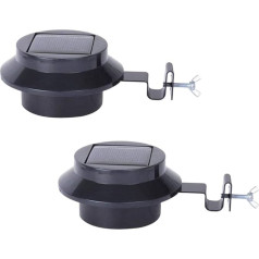 Uonlytech Pack of 2 Solar Gutter Lights Ūdensizturīga āra žoga gaisma Saules drošības gaisma patio dārzam