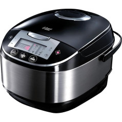 Russell Hobbs 21850-56 Multicoker Cook @ Home, 11 gatavošanas programmas, gatavošanas piederumi, pretkondensācijas vāks, 5,0 l, 900 Watt, nerūsējošais tērauds / melns