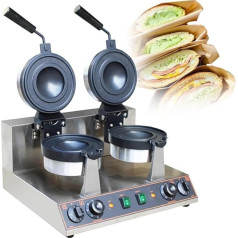Elektrischer Burgermaker, Ufo-Burgermaker 1300 W, Panini-Presse, kommerzielle antihaftbeschichtete Panini-Presse, Hamburger-Maschine, 50-300 °C einstellbare Temperatur für den kommerziellen(Double hea