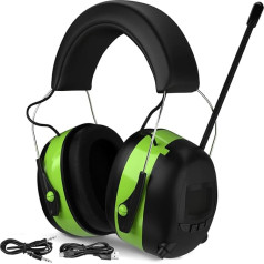 Gardtech Bluetooth ausu aizsargi ar radio AM FM, zaļš, zaļš