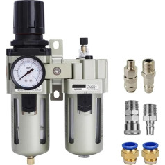 AC3010-03 AC4010-04 Luftkompresors Pneimatiskais kompresors Pneimatiskais gaisa filtrs Pneimatiskais gaisa filtrs (krāsa: AC4010-04 ar ES, izmērs: Kupferfilter)