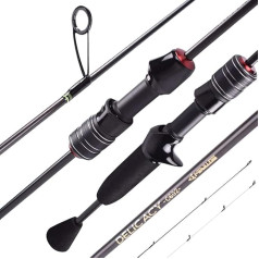 Mavllos Delicacy 1,8 m 0,6-8 g UL Makšķerēšanas stienis Baitcast spininga stienis Ultralight Carbon Fibre Hollow + Solid 2 Tips