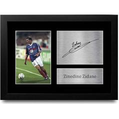 HWC Trading Zinedine Zidane autogrāfs A4, ierāmēts, drukāts A4 formātā