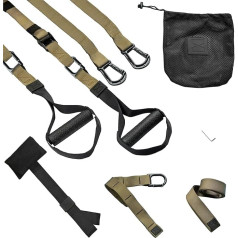 Infinitsports - Elite Sling Trainer komplekts ar 3 stiprinājuma risinājumiem (ietver durvju enkuru), Premium Sling Trainer/apkares trenažieris mājām un ceļojumiem