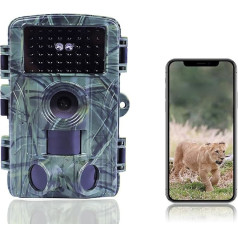 GOXAEEE Dabas kamera, 60 MP 4K video kamera ar 2,0 collu LCD ekrānu, Dabas kamera ar kustības sensoru, nakts redzamība līdz 120°, 100° uztveršanas leņķis, ar atmiņas karti, IP66 (32G)