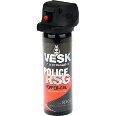 Pepper Spray Pepper Gel VESK Police RSG Gel 63 ml smidzinātāja galviņa ar atsperu vāciņu - augstas kvalitātes dzīvnieku atbaidīšanas aerosols pašaizsardzībai
