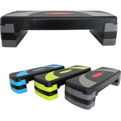 EnjoyFit Aerobic Step Board XL Premium Extra Large ar 3 virzienos regulējamu augstumu, 78 x 30 x 10/15/20 cm soļu soliņš 3 krāsās