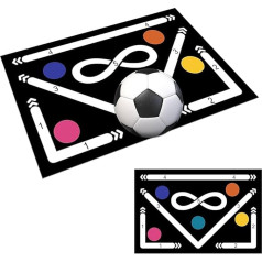 MeYuxg futbola paklājs bumbu kontrolei, neslīdošs futbola treniņu paklājs, futbola soļu apmācības paklājs, triecienabsorbējošs bumbu kontroles apmācības meistarība, dāvanas futbola mīļotājiem (60x90 cm)