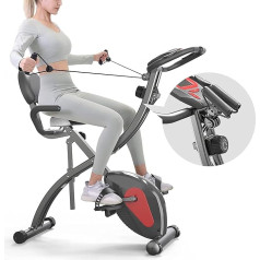 PROIRON Ergometrs Exercise Bike Salokāms iekštelpu velosipēds, 2 in 1, magnēts, 120 kg slodzes ietilpība, regulējama pretestība, mājas trenažieris