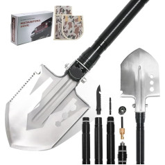 Camspor kempinga saliekamā lāpsta, izdzīvošanas rīks ar pārnēsāšanas somu, militārais lāpsta, multifunkcionāls instruments automašīnai, ārkārtas situācijām, kempingam, pārgājieniem, mugursomai, makšķerēšanai, dārzkopībai