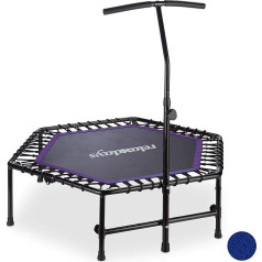 Relaxdays iekštelpu batuts Salokāms regulējams augstums ar regulējamu rokturi Mini batuts Fitnesa batuts līdz 120 kg