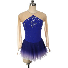 YDHTIZ Sieviešu profesionālās daiļslidošanas konkursa kleitas Sievietes Kid garām piedurknēm Meitenes Gradient vingrošana Activewear Konkurence Training Athletic Female
