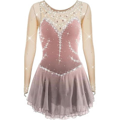 FZHQQNZJF Gradient ledus daiļslidošanas kleita Handmade Roller Skate Performance Apģērbi Balets Vingrošana Konkurence svārki Augsta elastība Ritmikas Leotards