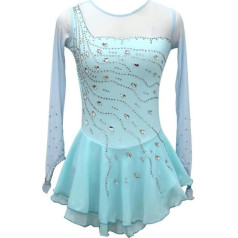 PONNYC Daiļslidošanas apģērbs Slidošanas kleita ar augstu elastību meitenēm Komandas sporta pagrieziena konkursa apģērbs Flash Diamond Gymnastics Jersey tērpi bērniem