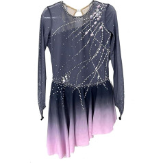FZHQQNZJF Handmade daiļslidošanas kleita, slidošana Konkurence Performance Wear Elegant Ritmiskā vingrošana Leotards Gradient baleta deju apģērbs ar kristāliem
