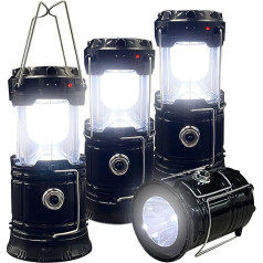 Salokāms pārnēsājams LED kempinga lukturis, XTAUTO viegls ūdensizturīgs saules USB uzlādējams LED lukturītis izdzīvošanas komplekts iekštelpu āra avārijas gaismas avārijas apgaismojuma pārtraukumiem