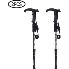 Irypulse Trekinga nūjas Ultralight Izturīgs Aviācijas klases alumīnija pārgājienu nūjas Antishock Regulējams garums Teleskopiskais nūjas pārgājieniem / kāpšanai vīriešiem Sievietēm Bērniem 3 pāri Sudrabs