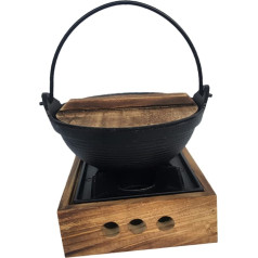 DECHOUS Sukiyaki Hub Japāņu stila šabu vārīšanas katls Āra katls Japāņu karstā katla panna komplekti Pankūku virpotājs Hotpot čuguna katls Cast Wood + Iron