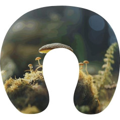 Mazs sēņu ceļojumu spilvens, kakla atbalsts, atmiņas putas, U-veida spilvens, mīksts, ērts, ceļojumu kakla spilvens, miega spilvens, ceļojumu aksesuārs lidmašīnai, automašīnai, birojam.