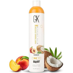 GK HAIR Global Keratin The Best Coco (33,8 Fl Oz/1000 ml) Vegan iztaisnojoša keratīna matu kopšanas procedūra Professional Brazilian Complex Blowout Straightening for Silky Straight & Frizz-free Hair
