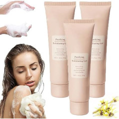 Quarxery Purifying Exfoliating Gel, eksfoliējošs gēls, eksfoliējošs gēla skrubis sejai, ķermeņa ādai, berzējamais dublis, dziļi attīrošs, mitrinošs sejas skrubis visiem ādas tipiem, 30 g (3 gab.)