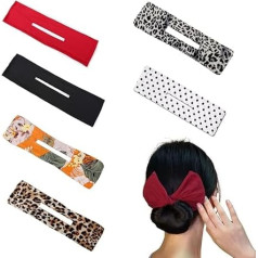 WUUP Pack of 6 Deft Bun Maker Hair Donut Bun Maker, franču matu pušķis, Magic French Twist, ko izmanto disku matiem, modes U-veida frizūra