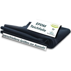 Dīķa oderējums EPDM plēve 3 x 2 m Premium Black 0,8 mm bieza Daudzi izmēri pieejami (griezums: 2 x 3 m) Ļoti izturīgs un ideāli piemērots jūsu dīķim un paaugstinātai gultai Ūdensnecaurlaidīgs un daudzpusīgs lietojums