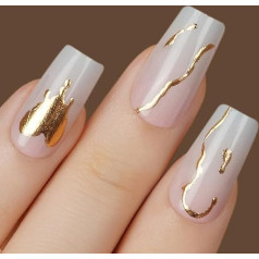 DANNI & TONI 28 uzlīmes pusšķidra gēla nagu lakas sloksnes Gēla nagu lakas sloksnes Manikīra uzlīmju komplekts (Aphrodite) Gradient folijas reljefs izgatavošana