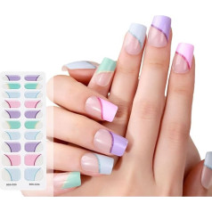 KAHDGSS Nagelfolien aus Gel, halbgehärtet, mit weichem, glänzendem Gel-Finish, langanhaltende Nagelfolien, Salon-Qualität, 20 Stück