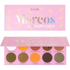 KRASH KOSMETICS ēnu palete ar rāmīti, 10 īpaši pigmentētas, noturīgas acu ēnas, matētas, mirdzošas, spīdīgas, brūnas, dzeltenīgi brūnas, dzeltenīgi zaļas, zelta krāsā, ar spogulīti - vegāniska un nekaitīga pret patērētājiem