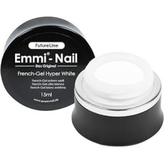 Emmi Nail Futureline French Gel Hyper White I LED UV nagu laka franču nagiem I Spožs baltums I Perfekts pārklājums I Vidēja viskozitāte I Vegāns I 15 ml