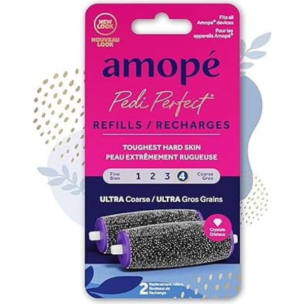 Amope Pedi Perfect elektroniskais pēdu pilinātājs Wet Dry Regular Coarse Refills, 2 gab.